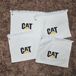 NEW Caterpillar Golf Towels [SET of FOUR] CAT White Golf Towels NWT